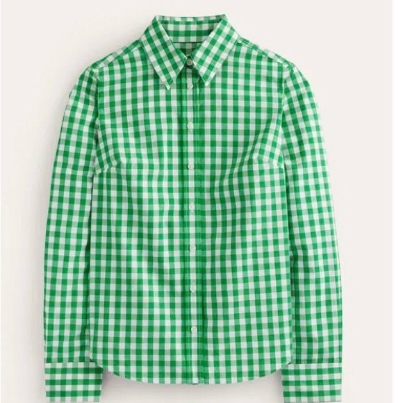BODEN Green Gingham Button-Up Shirt - Picture 5 of 10